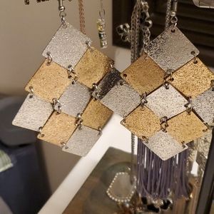 Gold and silver earrings